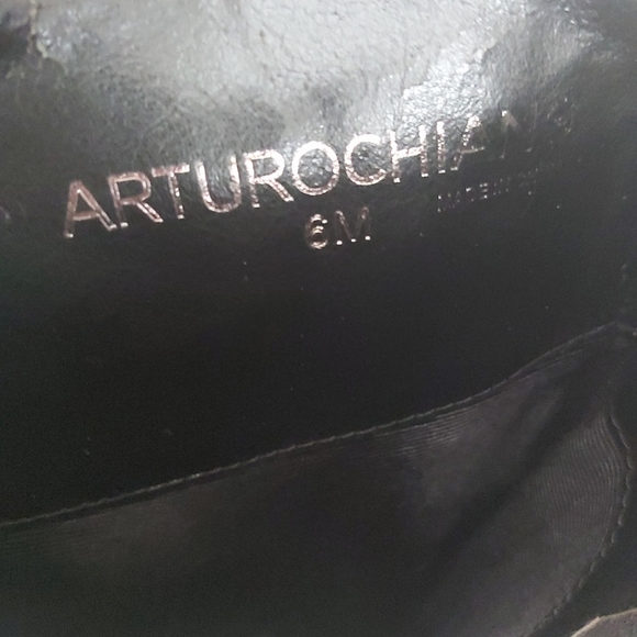 Arturo Chiang Black Leather Tall Boots Knee High Low Heel - Picture 14 of 16